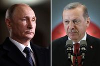 Vladimir Putin och Recep Tayyip Erdoğan.