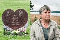 Kevins gravsten vid Mikaelikyrkan i Arvika. Christina Thurfjell berättar att hon tycker utredningen i fallet är ”illa skött”. 