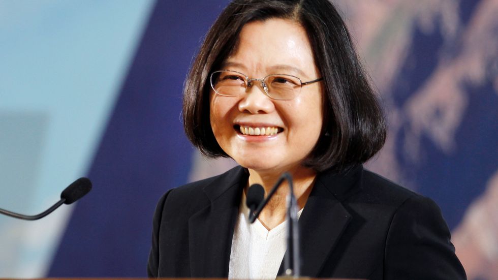  Taiwan's President Tsai Ing-wen delivers a speech during the year-end media event at the National Chung-Shan Institute of Science & Technology in Taoyuan county, Taiwan, Friday, Dec. 29, 2017. Tsai pledged Friday to step up military spending to defend the self-ruled island’s sovereignty in the face of China’s growing assertiveness in the region.  