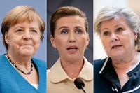 Insatser i Tyskland, Danmark och Norge har synats i en ny rapport om integrationsåtgärder. På bild ländernas politiska ledare Angela Merkel, Mette Frederiksen och Erna Solberg.