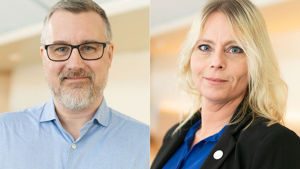 Sverigedemokraternas Jonas Andersson och Jennie Åfeldt.