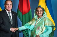 Statsminister Stefan Löfven tog emot Bangladeshs premiärminister Sheikh Hasina Wajed på Rosenbad.