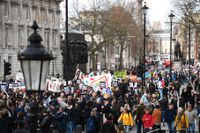 Stödmanifestationen för Julian Assange i London på lördagen.