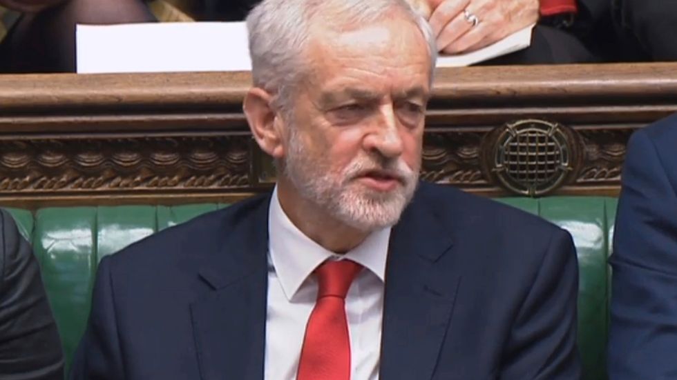 Labours partiledare Jeremy Corbyn i det brittiska underhuset.