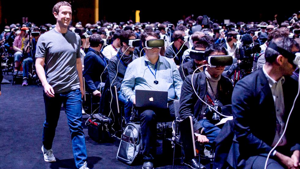Mark Zuckerberg på mässan i Barcelona.