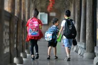 Skolbarn i Kina. 