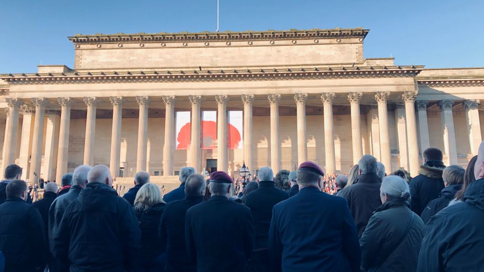Service of remembrance and dedication vid St George’s Hall, Liverpool, under söndagen.