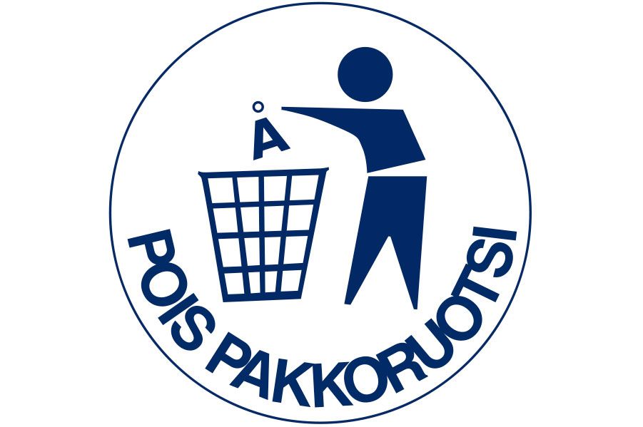 ”Bort med tvångssvenskan”, kampanjlogga mot obligatorisk svenskundervisning i finska skolor.