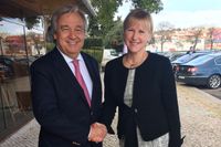 Utrikesminister Margot Wallström (S) och António Guterres träffadesi Portugal.