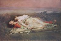 ”Tristan och Isolde (döden)”. Målning från 1910 av Rogelio de Egusquiza (1845–1915).