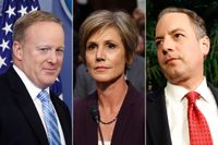 Pressekreteraren Sean Spicer, tillförordnade justitieministern Sally Yates och stabschefen Reince Priebus är tre av Donald Trumps medarbetare som fick lämna Vita huset.