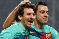 Barcelonas radarpar Lionel Messi och Xavi.