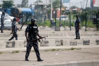 Nigeriansk polis i Lagos den 12 juni.