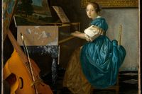 ”Ung kvinna vid en virginal”, cirka 1670-1672.  (Målningen är beskuren)