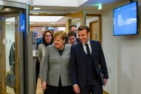 Angela Merkel och Emmanuel Macron.