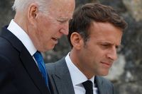 USA:s president Joe Biden, Frankrikes president Emmanuel Macron och de andra ledarna på G7-mötet i Cornwall vill ha ett globalt golv för bolagsskatten på minst 15 procent