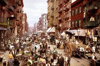 Mulberry Street i Little Italy på Manhattan i New York, cirka 1900.