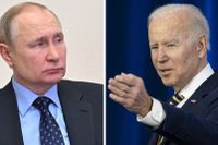Rysslands Vladimir Putin och hans amerikanske motpart Joe Biden samtalade under lördagen. Arkivbilder.