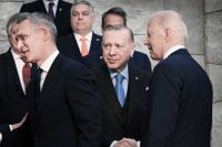 Turkiets president Recep Erdogan tillsammans med Joe Biden och Jens Stoltenberg.