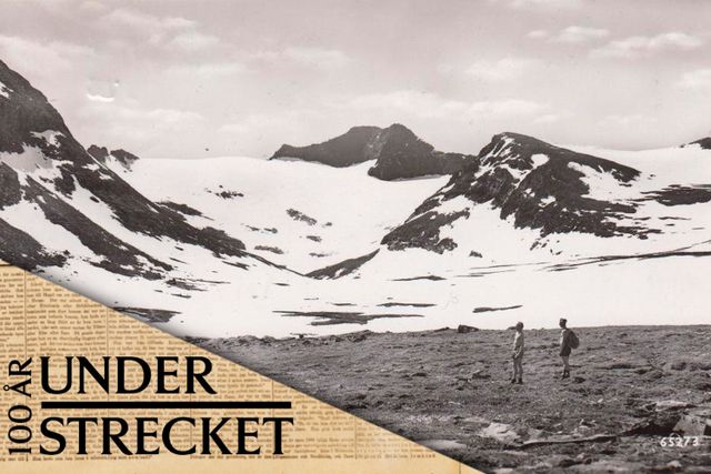 Sylglaciären i Jämtland, vykort från mitten av 1900-talet.