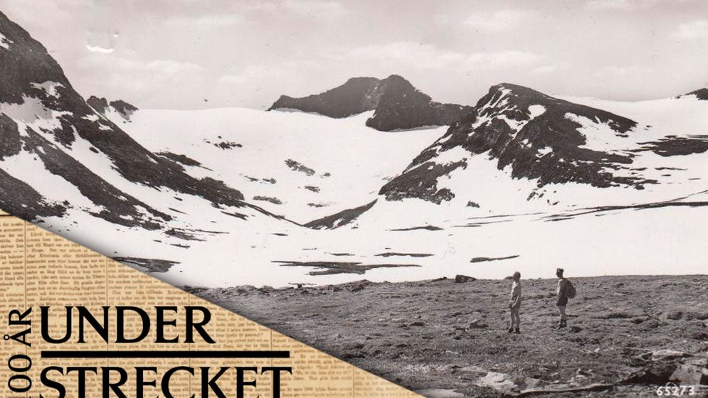 Sylglaciären i Jämtland, vykort från mitten av 1900-talet.