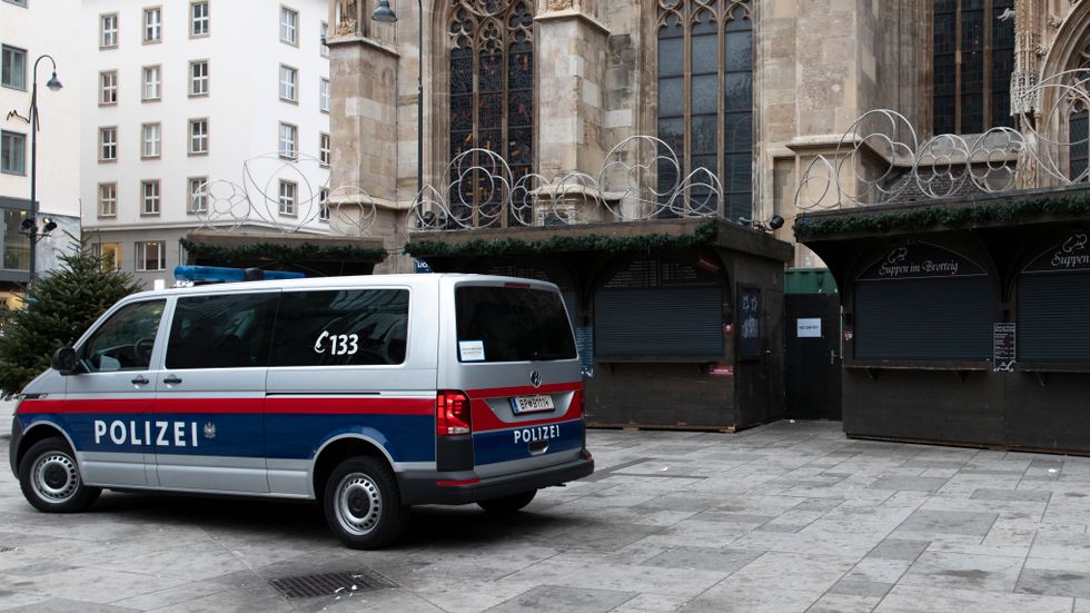 Polisen i Wien har skärpt bevakningen efter larm om terrorhot. Arkivbild.