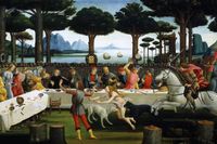 Målning av Sandro Botticelli inspirerad av en av berättelserna i ”Decamerone”.