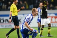 IFK Göteborgs Gustav Engvall jublar i förra veckans segermatch mot AIK på Friends Arena.