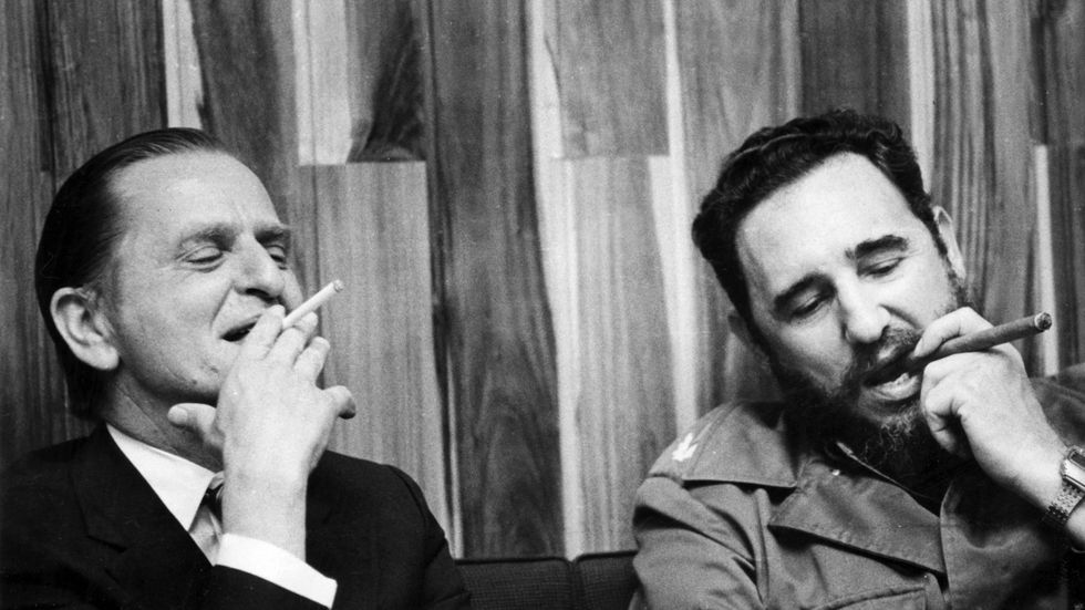 Olof Palme och Fidel Castro.