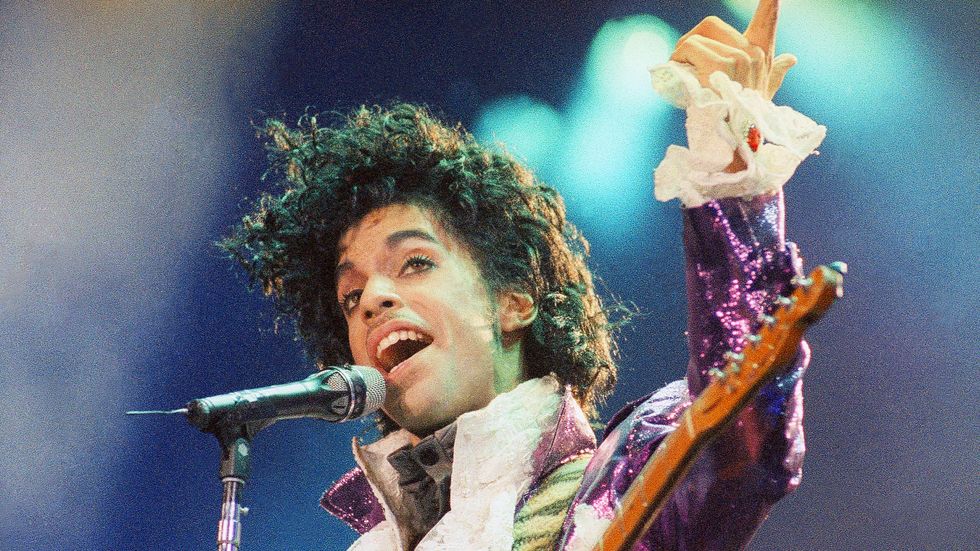 Prince under ”Purple rain”-turnén 1985. 