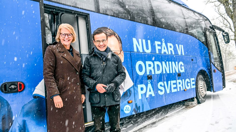 Moderaternas vice partiledare Elisabeth Svantesson (M) och partiledare Ulf Kristersson (M). 