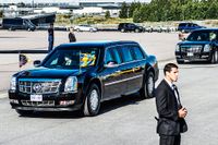 Kortegen med ”The Beast” vid president Obamas besök i Sverige 2013.