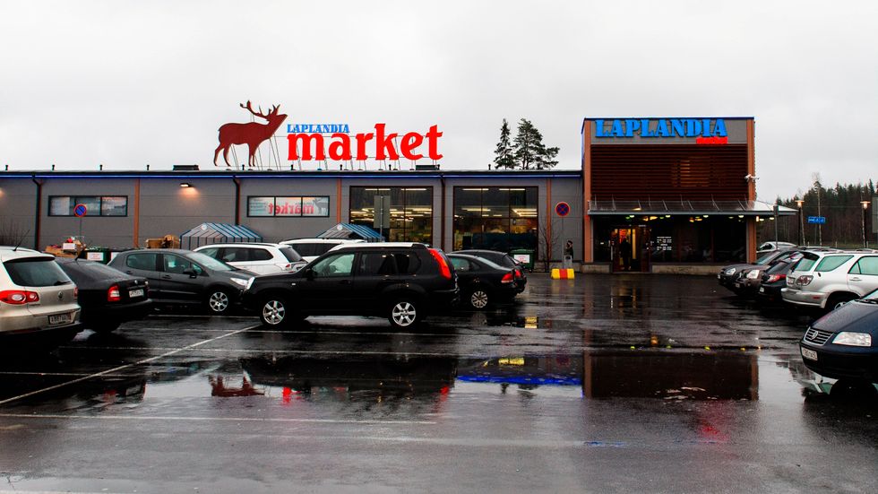 Laplandia Market vid gränsstationen Vaalimaa nära Lappeenranta. Arkivbild.