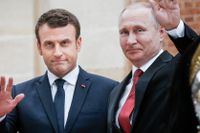 Emmanuel Macron och Vladimir Putin.