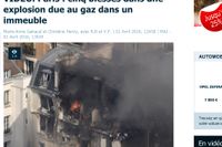 17 skadade i kraftig gasexplosion i centrala Paris