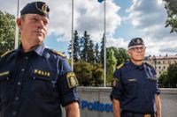 Micael Säll, chef för polisen i region norr och Anders Thornberg, rikspolischef.