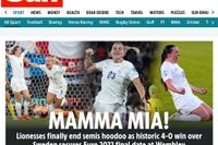 Englands tidningar i extas: ”Mamma mia!”