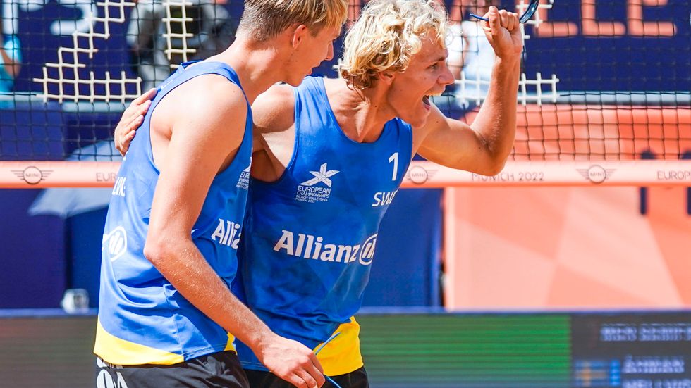 Jonatan Hellvig och David Åhman vann Elite16-turneringen i beachvolleyboll i Mexiko natten mot måndag. Arkivbild.