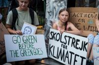 Greta Thunberg och Fridays for future-aktivister i New York.