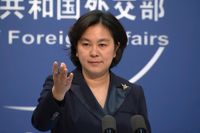 Det kinesiska utrikesdepartementets talesperson Hua Chunying berättar om sanktioner mot bland andra USA:s före detta utrikesminister Mike Pompeo.
