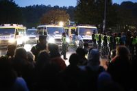 Demonstration vid Migrationsverkets förvar på Sagåsen i Kållered, Göteborg, mot utvisning av ensamkommande till Afghanistan.