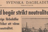 SvD den 10 april 1940 – dagen efter tyska anfallet mot Norge. En dag flera SvD-läsare minns med fasa.