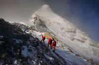 Mount Everest från den kinesiska sidan. Arkivbild.