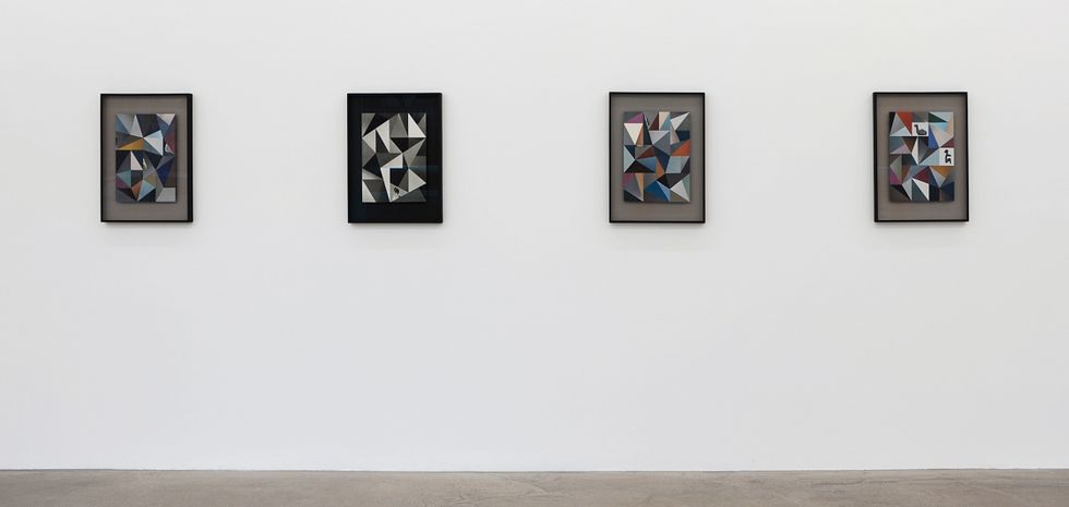Daniel Robert Hunziker, ”Spacing”, installationsvy på AnnaElle Gallery.