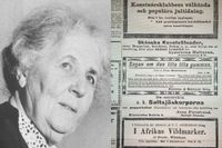 Elsa Beskow år 1900. Hennes debutbok hyllades som ”årets bästa och vackraste bok för små barn” (mer läsvänlig version av tidningsklippet nedan).
