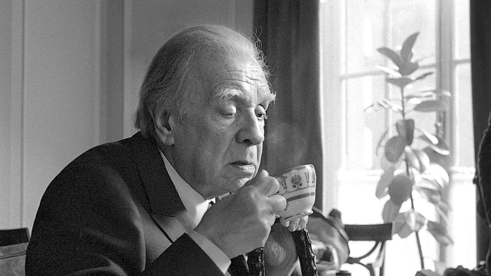 Jorge Luis Borges (1899–1986), fotograferad i Rom 1981.