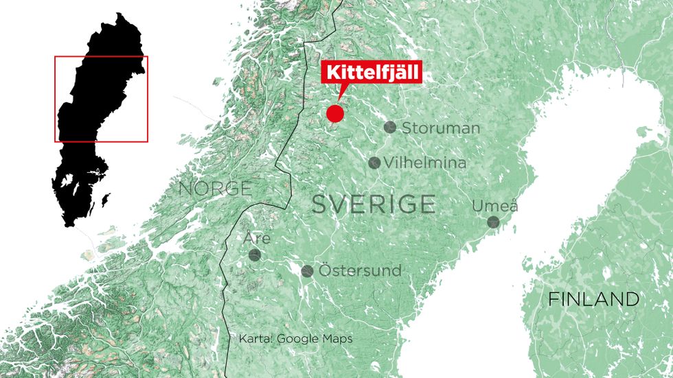 SOS har fått larm om en lavin i Kittelfjäll.