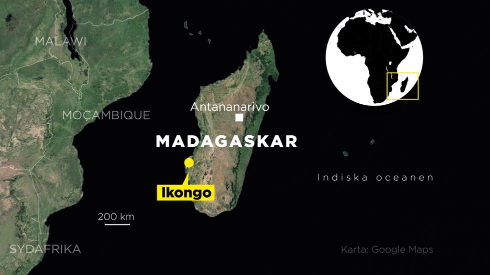 Webbkarta över Madagaskar.