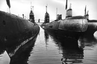 Sovjetiska ubåtar för ankar under det kalla kriget.