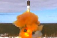 Rysslands nya kärnvapenbestyckade missil RS-28 Sarmat. 
